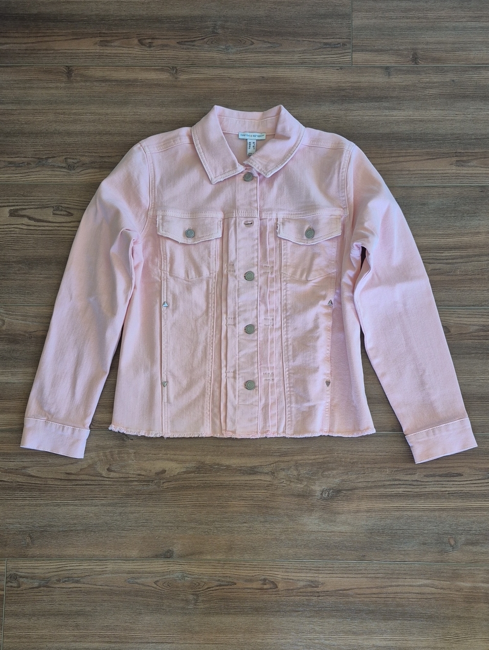 Light Pink Denim Jacket with Button-Front
